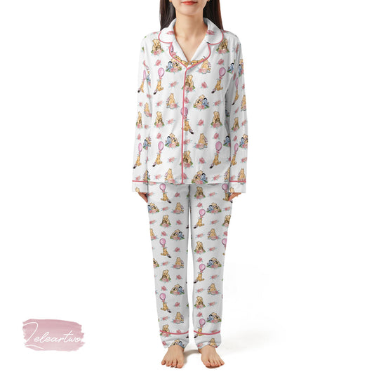 Baby Girl Winnie the Pooh Pajama Set – Cute Classic Bear Short Sleeve Sleepwear, Soft Nursery Loungewear Gift