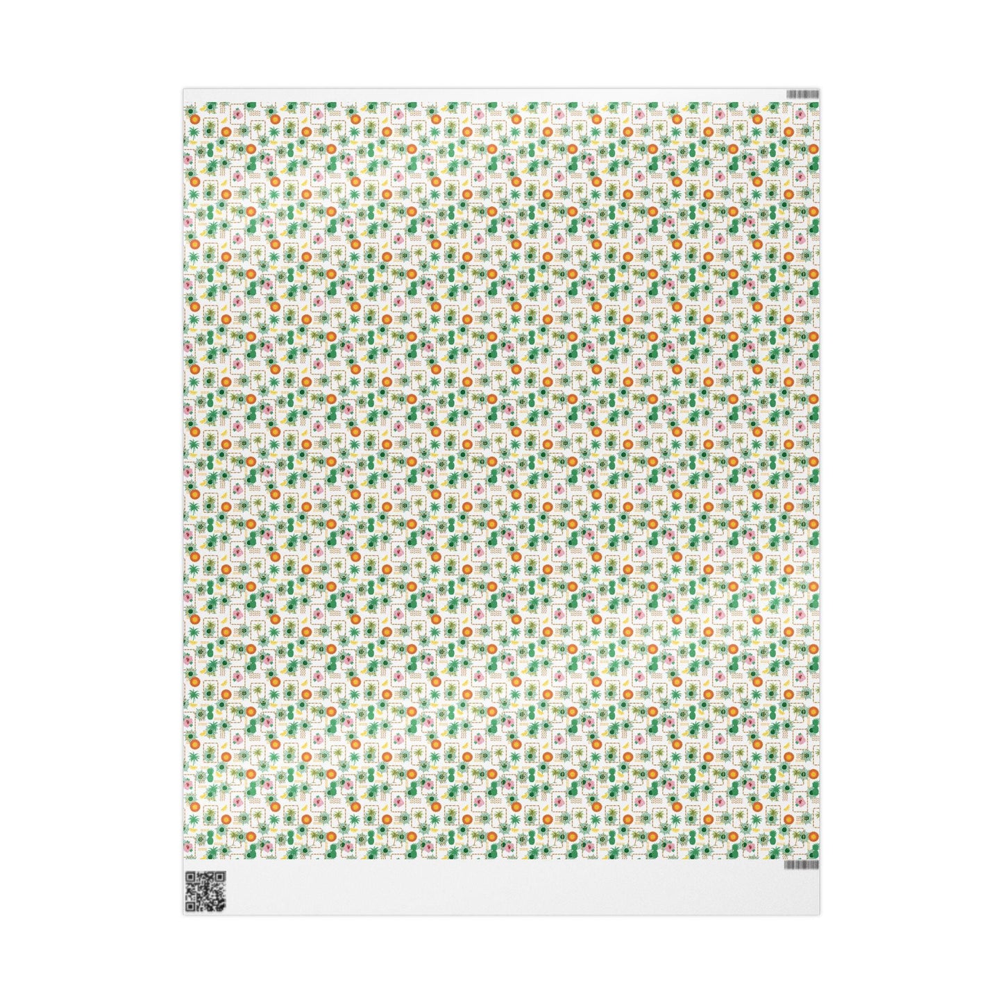 Nautical Coastal Wrapping Paper with Coconut Girl Beach Theme Exotic Fruits Ocean Vibes for Birthday Bachelorette Hawaii Wedding Gift Wrap