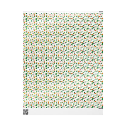 Nautical Coastal Wrapping Paper with Coconut Girl Beach Theme Exotic Fruits Ocean Vibes for Birthday Bachelorette Hawaii Wedding Gift Wrap
