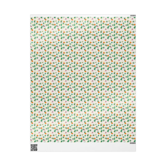 Nautical Coastal Wrapping Paper with Coconut Girl Beach Theme Exotic Fruits Ocean Vibes for Birthday Bachelorette Hawaii Wedding Gift Wrap