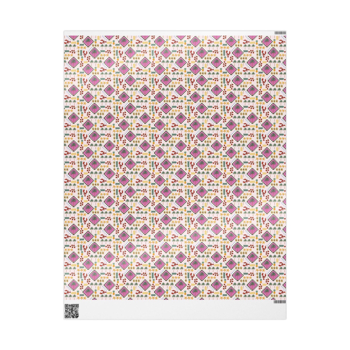 Retro Tropical Coastal Wrapping Paper Coconut girl Beachy Gift Wrap Pineapples Exotic Summer Hawaii Birthday bachelorette Beach wedding wrap
