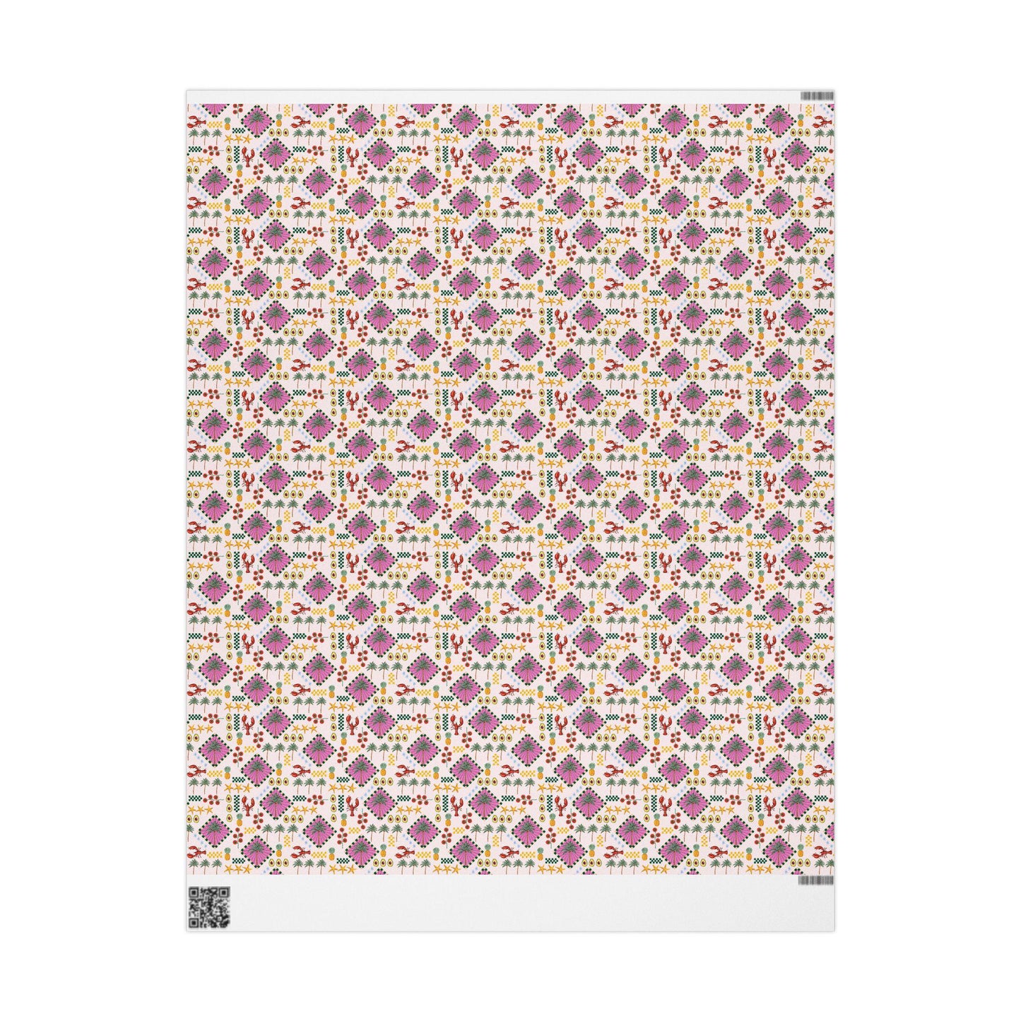 Retro Tropical Coastal Wrapping Paper Coconut girl Beachy Gift Wrap Pineapples Exotic Summer Hawaii Birthday bachelorette Beach wedding wrap
