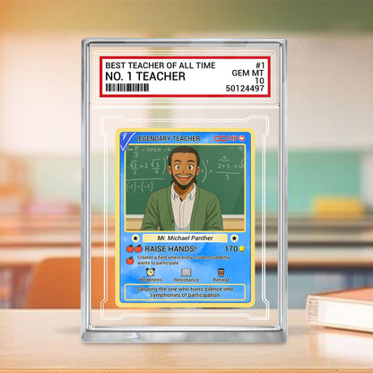 Trading Card Style Custom Photo Acrylic Block, Back to School Teacher Gift, Legendary Teacher Desk Card, Personalized Plaque Keepsake
