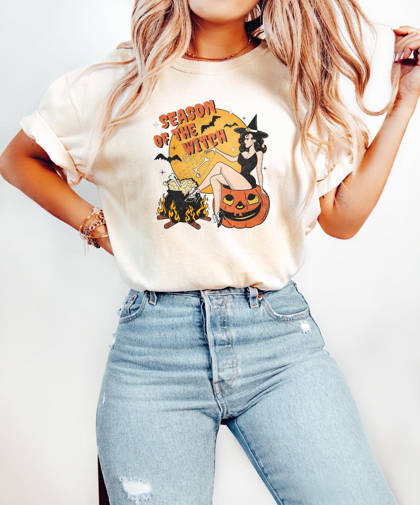 Comfort Colors® Season Of The Witch Shirt, Halloween Witch Shirt, Retro Halloween Shirt, Spooky Season Shirt, Fall Shirt, Halloween Tee