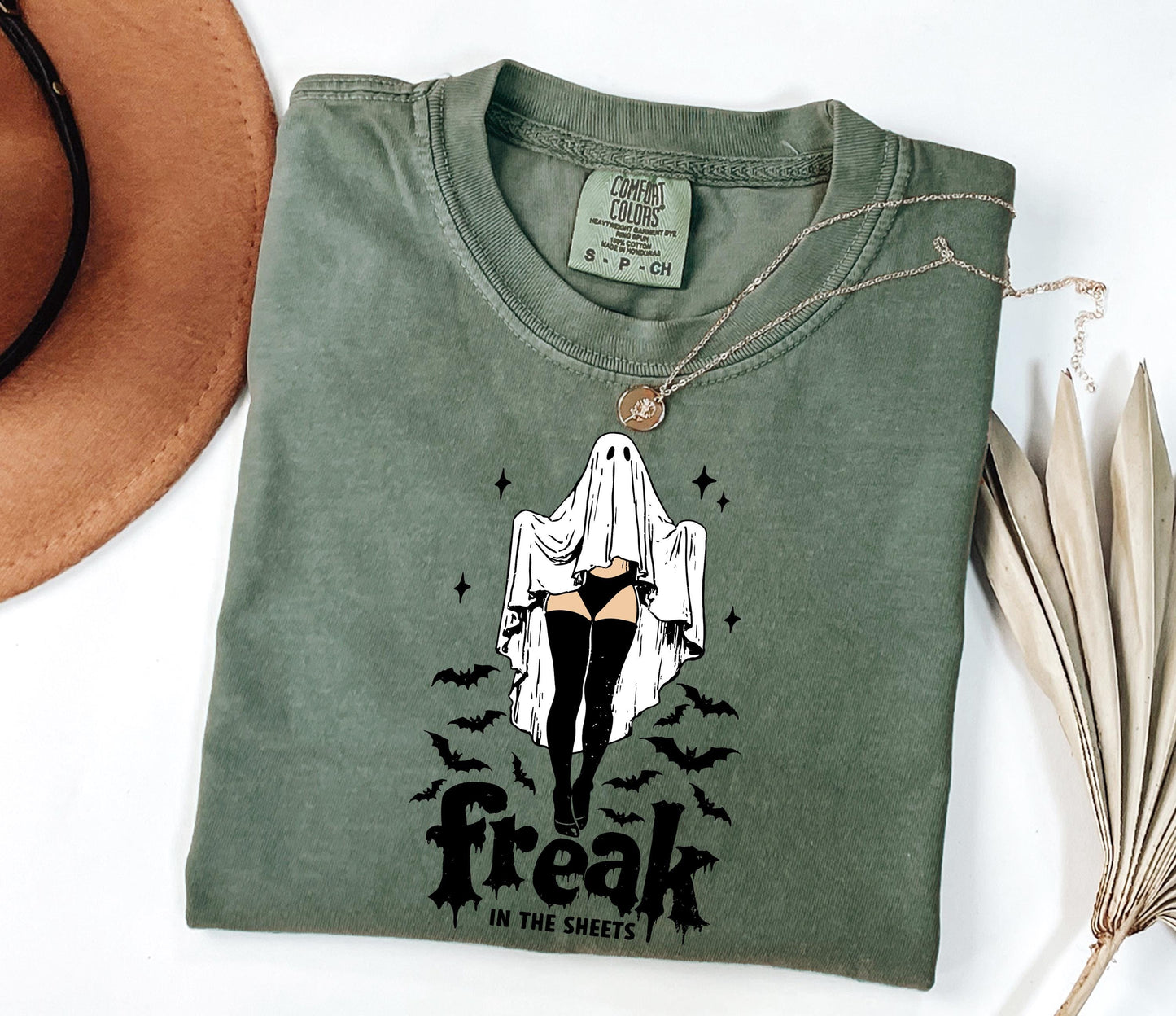Comfort Colors® Freak In The Sheets Shirt, Halloween Ghost Shirt, Funny Halloween Tee, Halloween Fall Shirt, Spooky Season Tee