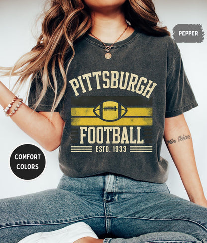 Pittsburgh Football 90s Style Shirt, Pittsburgh Sweatshirt, Graphic Tee Gift For Football Fan Sports, Game Day Shirt, Pittsburgh Fan