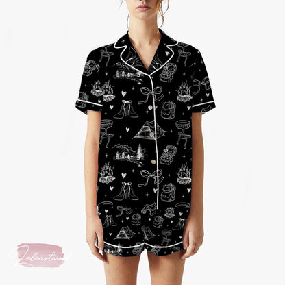 Camp Bachelorette Pajama Set – Bride Camping Party Short Sleeve Sleepwear, Cute Outdoor Wedding Loungewear Gift