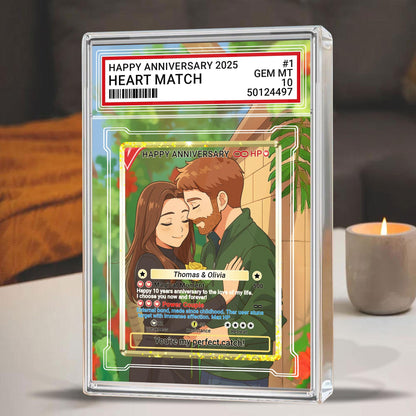 Personalized Pokémo Style Anniversary Gift Acrylic Block, Custom Couple Card From Photo, Cute Romantic Plaque Gift For Wedding, Couple
