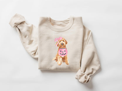 Cute Dog Halloween Sweatshirt, Dogs Lover Halloween Gift, Pumpkin Halloween Dogs Shirt, Womens Halloween Shirt, Spooky Season, Dog Mom Gift
