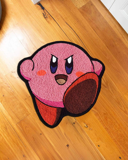 Kirby with knife rug, Sleeping Kirby Rug, Kirby rug,Kirby Rug,Girl Room Decor,Pink Room Decor,cute kirby rug,girl Room Decor, custom rug