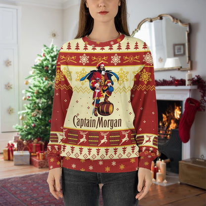 Christmas Captain Morgan Ugly Sweater, Captain Morgan Shirt, Rum Xmas Sweater, Captain Morgan Christmas Sweater, Drinking Lover Gift
