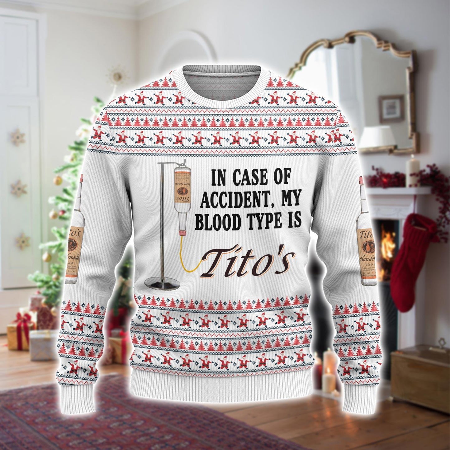 Tito Sweater Christmas, TITO'S Handmade Vodka Sweater, Austin Texas Label Ugly Sweater, Vodka Alcohol Xmas Sweater, Tito's Fan Gift