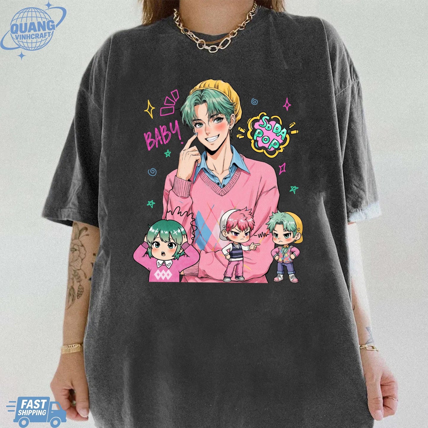 Baby Saja Unisex T-shirt, Saja Boys Soda Pop Tee, Kpop Cute Graphic Tee, KPDH Y2K Shirt, Baby Saja Fan Merch, Aesthetic Graphic Tshirt Gift