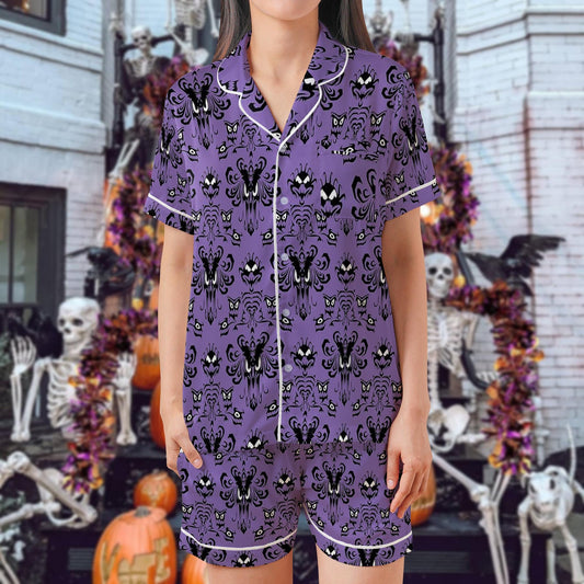 Retro The Haunted Mansion Pajama Set, Madam Leota Hitchhiking Ghosts Sleepwear, The Hatbox Ghost Pjs, Welcome Foolish Mortals Loungewear Set