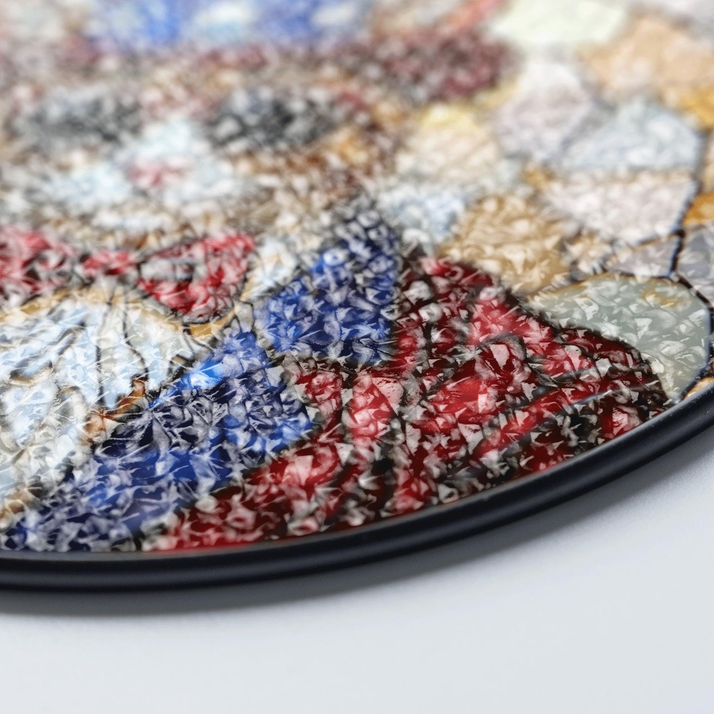 Patriotic cat Uncle Sam sunglasses stained glass round suncatcher window decor Independence Day gift for cat lovers