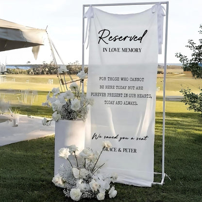 In Loving Memory Wedding Chair Banner, Custom Reserved Sign, Remembrance for Lost Loved One, We Saved You a Seat, Personalized Wedding Decor