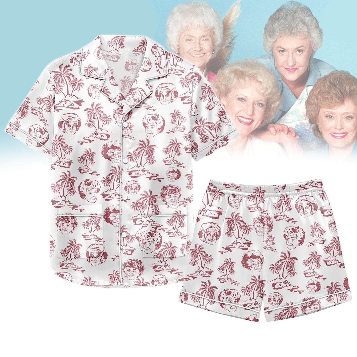 The Golden Girls Satin Pajamas Set, Short Pajamas, Funny Movie Sleepwear, Squad Goals Loungewear, Tv Show Women Pajamas, Gift For Fans