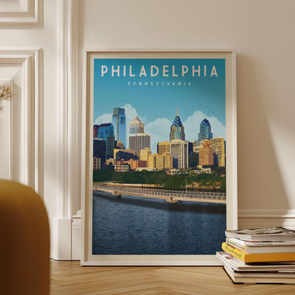 Philadelphia Skyline Wall Art, Philadelphia Neighborhoods Wall Decor Print, Cute Philly Art Poster Gift, Pennsylvania State Travel Poster
