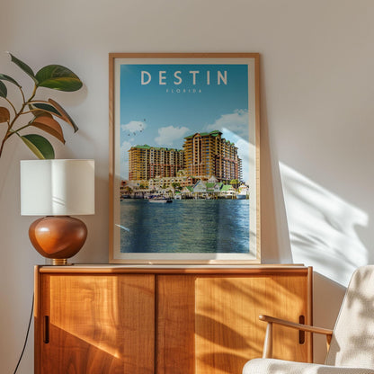 Destin Poster, Destin Wall Art | Florida Travel Poster | Destin Print, Housewarming Gift