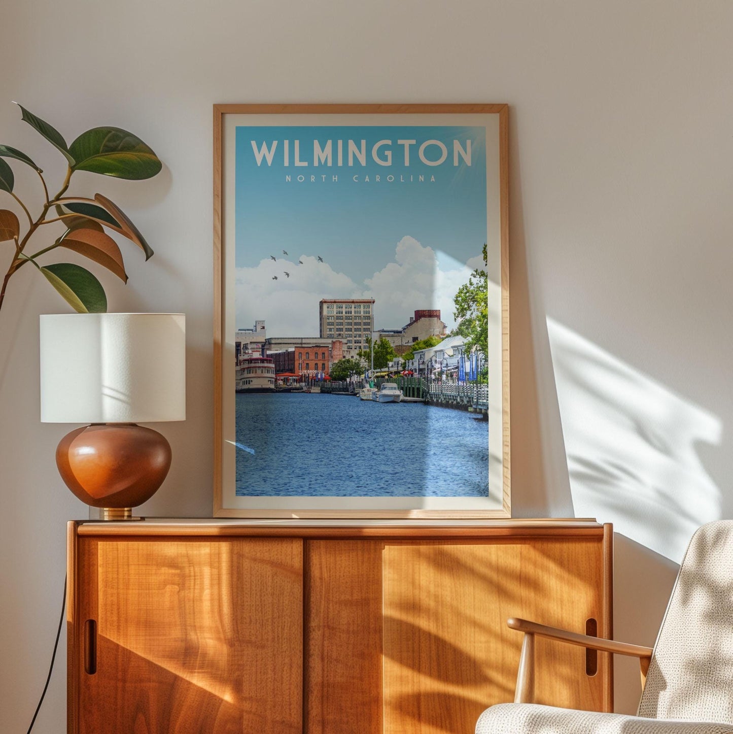 Wilmington Wall Art, Wilmington Art Print, Wilmington NC Travel Poster, North Carolina Decor, Wilmington Riverwalk, Wilmington Gifts