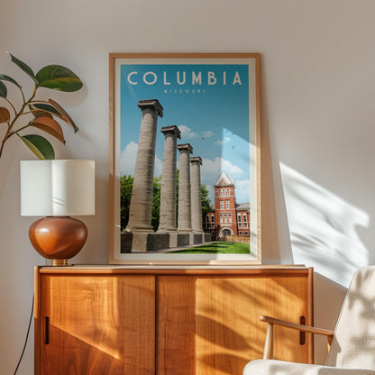 Columbia Missouri Poster, Columbia Wall Art Print | Vintage Missouri Travel Poster | Columbia Print, College Town Gift