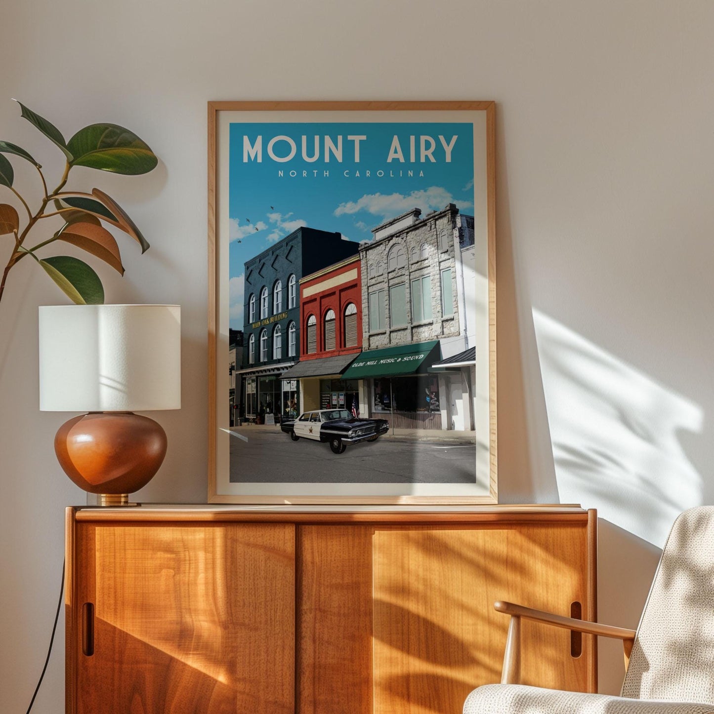 Mount Airy Poster, Mount Airy Wall Art Print | Vintage North Carolina Travel Poster | Mount Airy Print, Unique Travel Gift