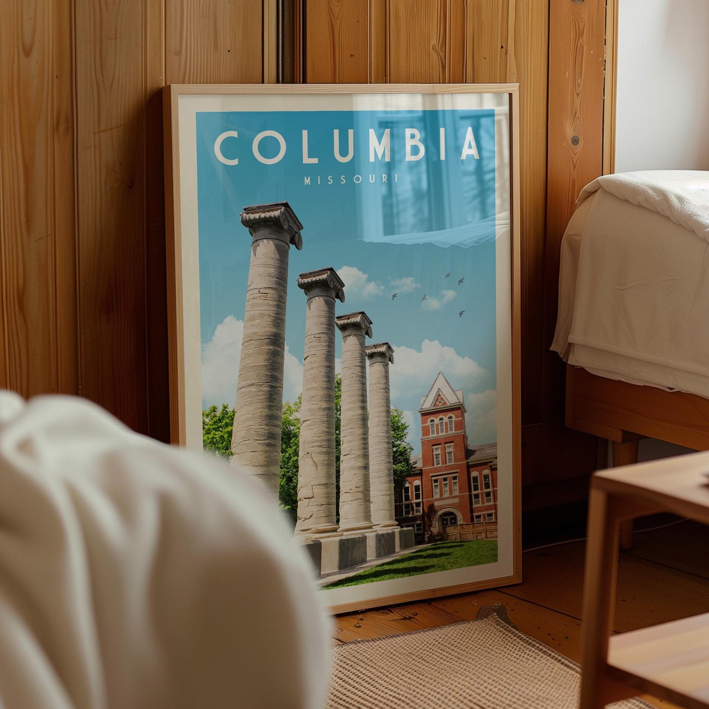 Columbia Missouri Poster, Columbia Wall Art Print | Vintage Missouri Travel Poster | Columbia Print, College Town Gift