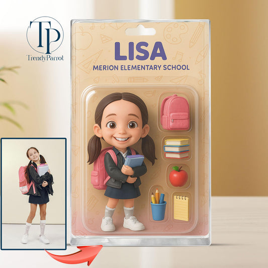 Personalized Back to School Gifts for Kids, Custom Photo Action Figure Acrylic Block, Unique Student Gift, First Day of School Gifts for Kid