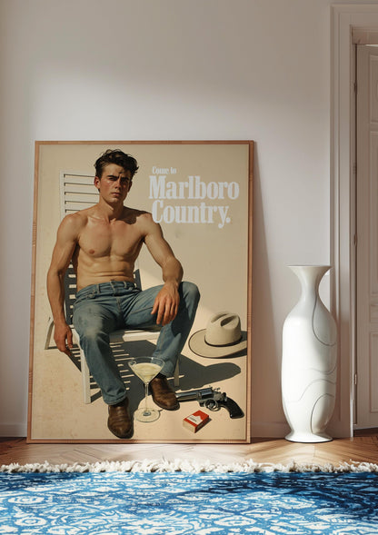 Vintage Cigarette Western Poster Print, Retro Marlboro Print, Tobacco Poster, vintage advertisment, cigarette poster marlboro, cigarette art
