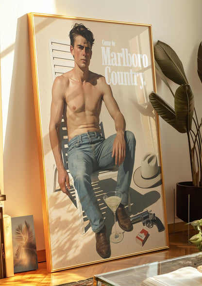 Vintage Cigarette Western Poster Print, Retro Marlboro Print, Tobacco Poster, vintage advertisment, cigarette poster marlboro, cigarette art