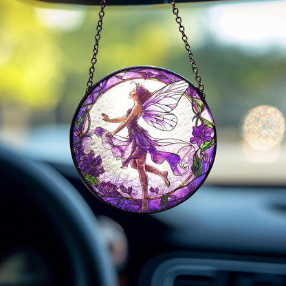 Purple Butterfly Fairy Glass Suncatcher, Fairy Garden Decor, Butterfly Fairy Ornament, Fantasy Decor, Magical Decor, Gift for Fantasy Lovers