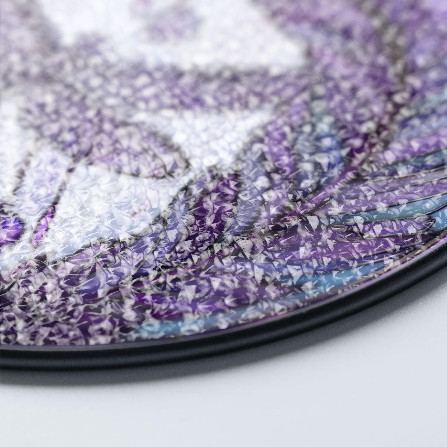 Purple Dragonfly Stained Glass Suncatcher, Dragonfly Moon Suncatcher, Insect Garden Art, Nature-Inspired Glass Panel, Spring Decor Home