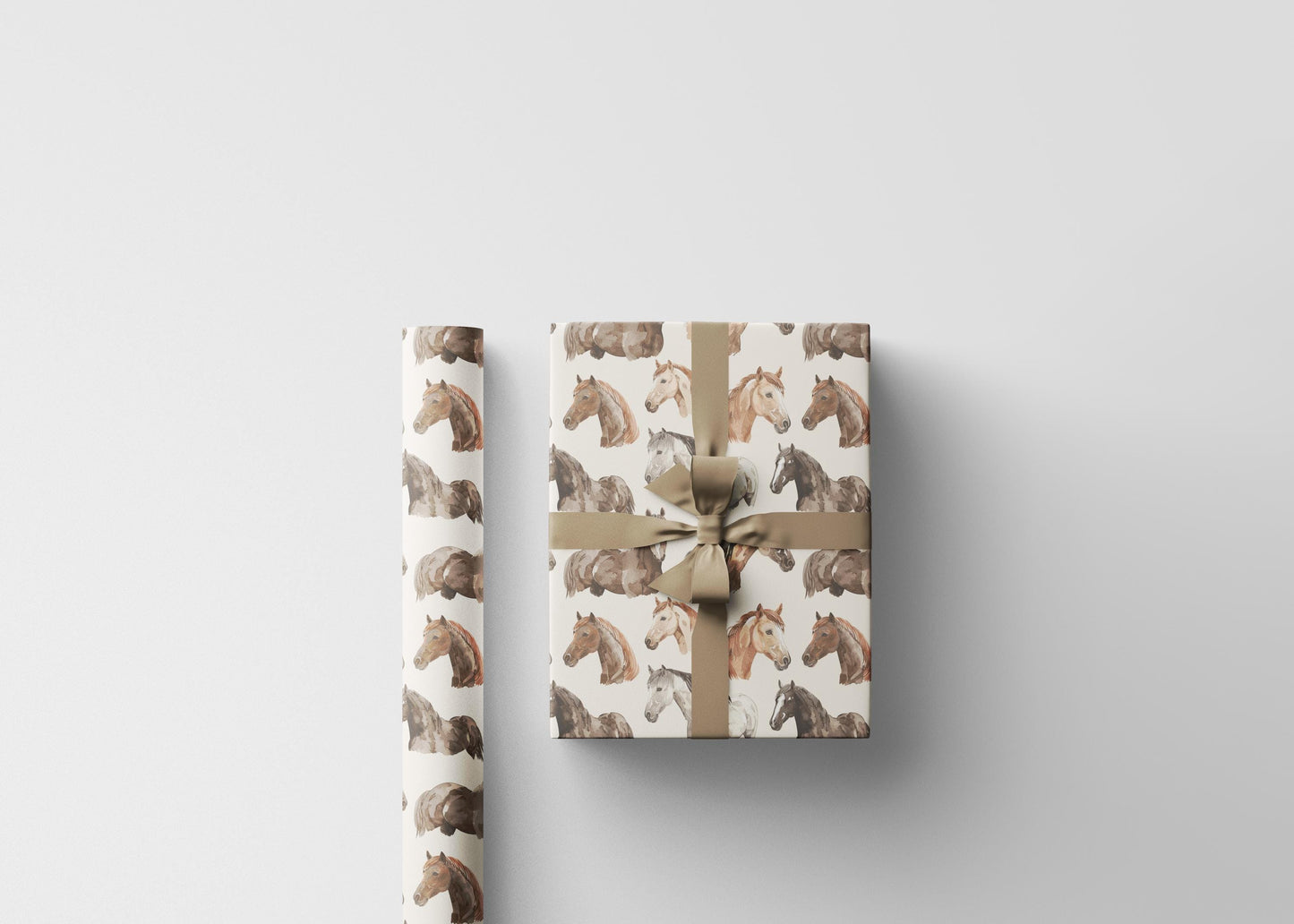 Cowgirl Horse Wrapping Paper, Christmas Equestrian Gift Wrap, Winter Riding Wrap, Holiday Present Paper, Horse Lover Festive Sheet
