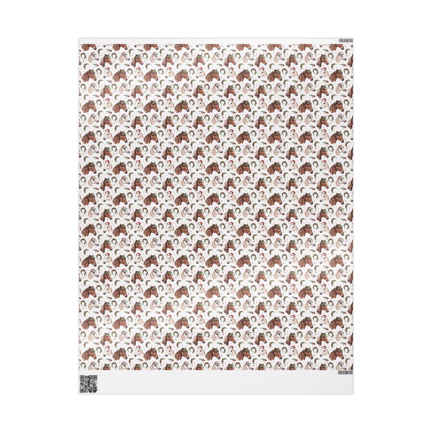 Winter Horse Wrapping Paper, Cowgirl Christmas Gift Wrap, Equestrian Holiday Paper, Festive Riding Present Wrap, Horse Lover Xmas