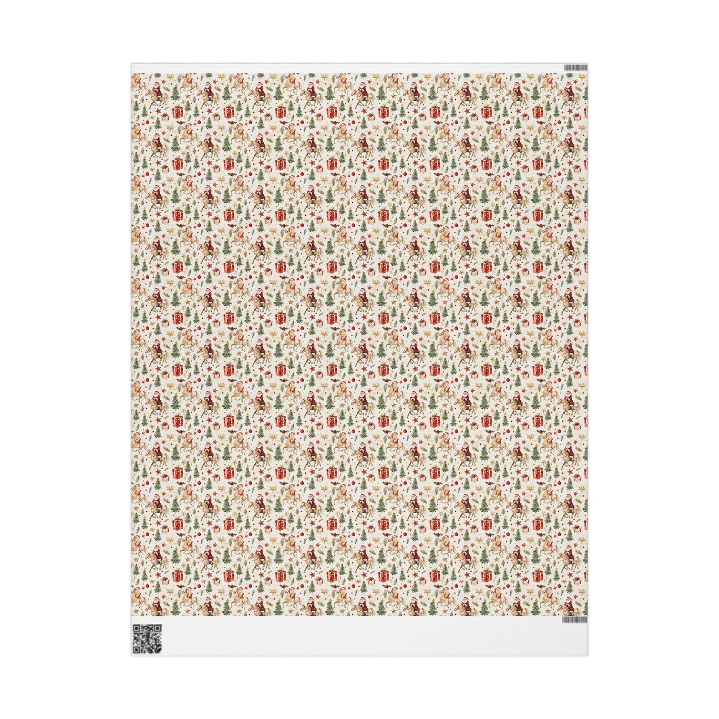 Santa Horse Wrapping Paper, Equestrian Christmas Gift Wrap, Cowgirl Holiday Paper, Winter Riding Present Wrap, Horse Lover Xmas
