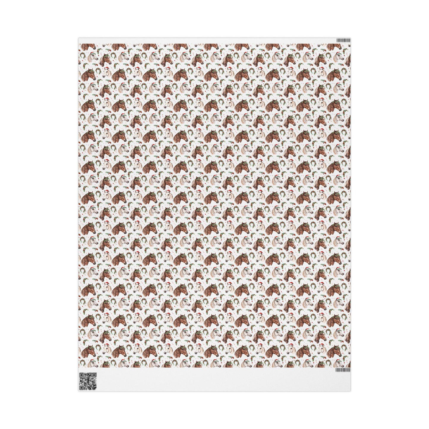 Winter Horse Wrapping Paper, Cowgirl Christmas Gift Wrap, Equestrian Holiday Paper, Festive Riding Present Wrap, Horse Lover Xmas