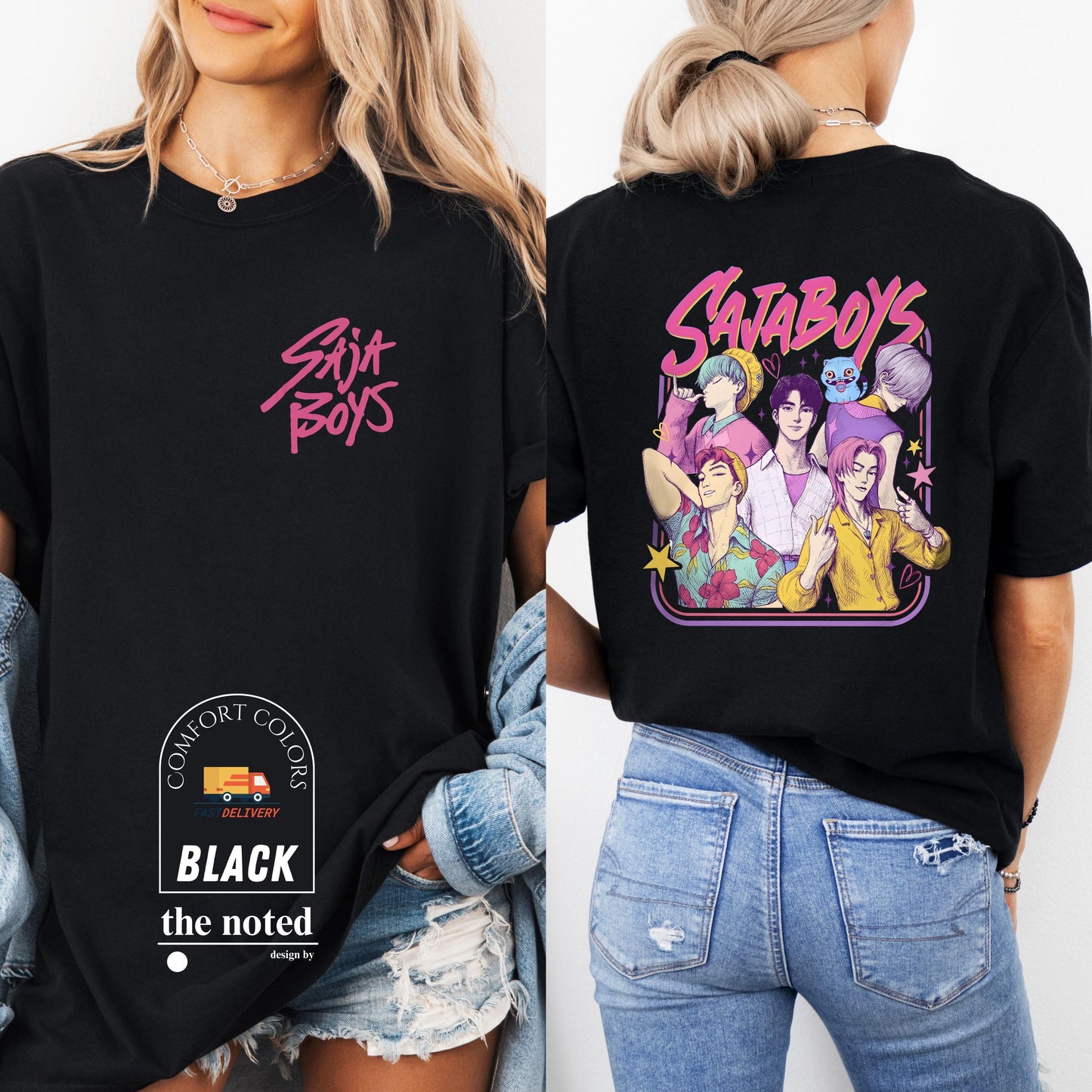 Comfort Colors® Saja Boys Boy Band Shirt, Kpop Demon Hunters Movie Shirt, Bootleg Retro Movie Shirt, Demon Hunters Merch Shirt