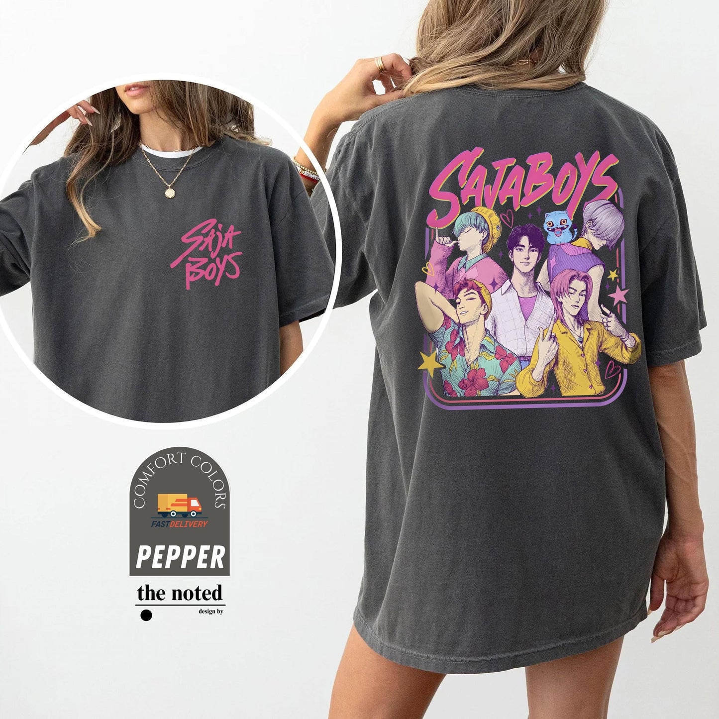 Comfort Colors® Saja Boys Boy Band Shirt, Kpop Demon Hunters Movie Shirt, Bootleg Retro Movie Shirt, Demon Hunters Merch Shirt