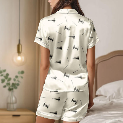 Baby Yoda Satin Pajama Set, Grogu Star Wars Sleepwear, Cute Cartoon Loungewear, Mandalorian PJs for Fans