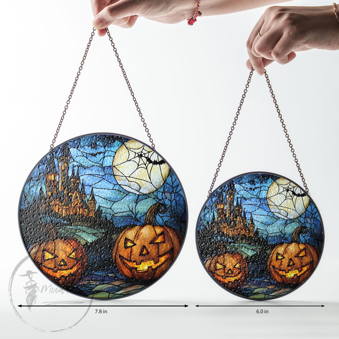 Halloween Stained Glass Suncatcher, Spooky Home Decor, Halloween Suncatcher, Halloween Ornament Suncatcher,Halloween Gift,Stained Suncatcher