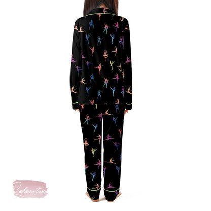 Ballet Dancer Set – Colorful Dance Pajama Shorts | Rainbow Ballerina Sleepwear | Elegant Nightwear Gift