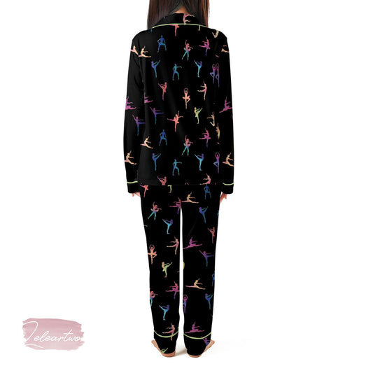 Ballet Dancer Set – Colorful Dance Pajama Shorts | Rainbow Ballerina Sleepwear | Elegant Nightwear Gift