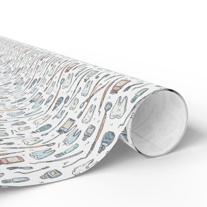Dental Themed Wrapping Paper, Tooth Office Decor, Dentist Gift Wrap Fun Gift Wrap for Dental Office Dentist and Hygienists
