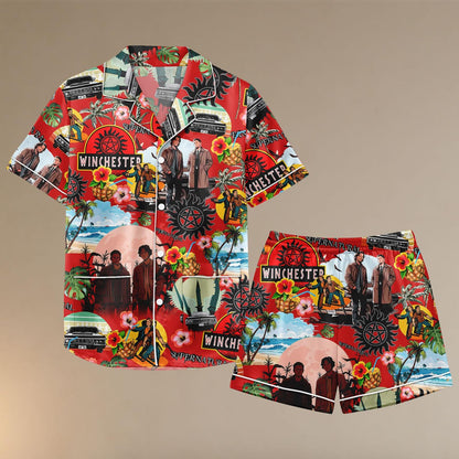 Supernatural Winchester Satin Pajama Set, Dean Sam Loungewear, Supernatural Pjs, Winchester  Sleepwear, Gift For Her, Mom