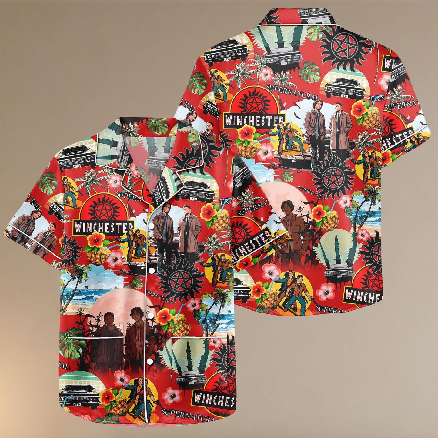 Supernatural Winchester Satin Pajama Set, Dean Sam Loungewear, Supernatural Pjs, Winchester  Sleepwear, Gift For Her, Mom