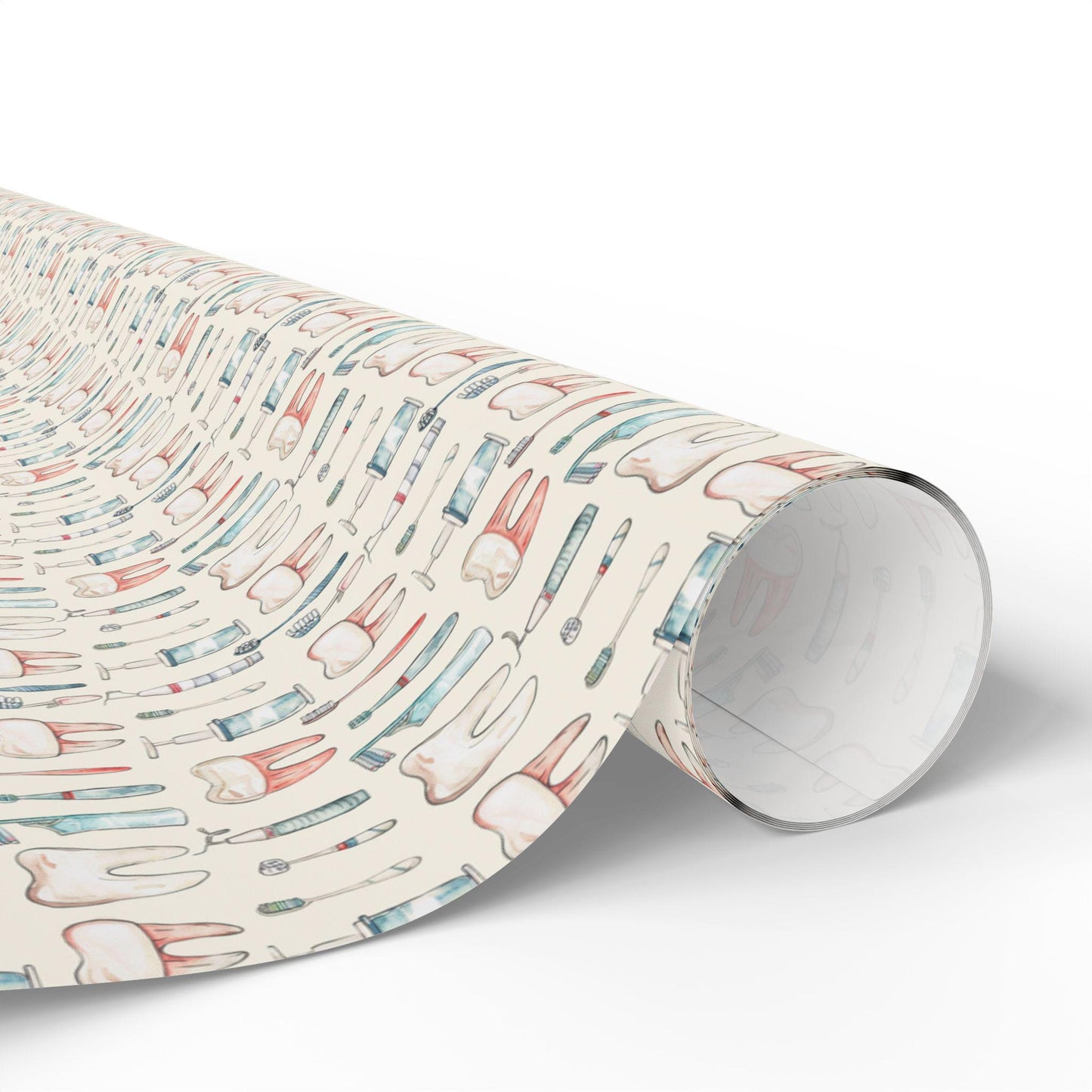 Dental Gift Wrap for Professionals, Tooth-Themed Wrapping Paper Fun Gift Wrap for Dental Office Dentist and Hygienists