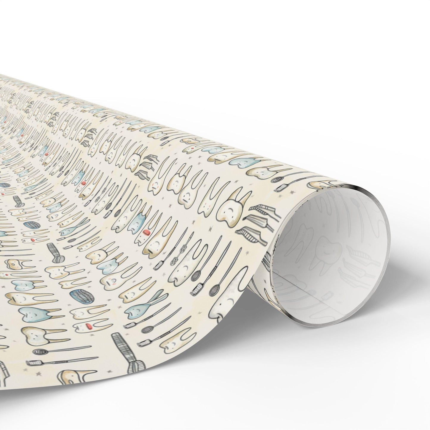 Orthodontist Tooth Print Wrapping, Dentist Gift Paper, Dental Decor Fun Gift Wrap for Dental Office Dentist and Hygienists