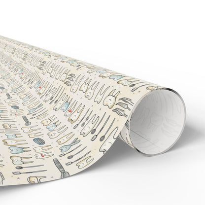 Orthodontist Tooth Print Wrapping, Dentist Gift Paper, Dental Decor Fun Gift Wrap for Dental Office Dentist and Hygienists