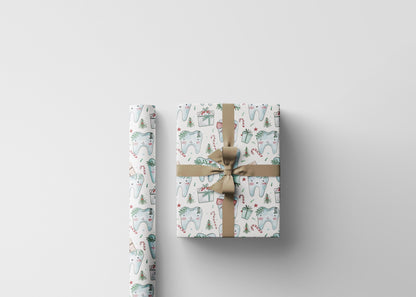 Dentist Wrapping Paper, Tooth Pattern Gift Wrap, Orthodontist Print Design Christmas Fun Gift Wrap for Dental Office Dentist and Hygienists