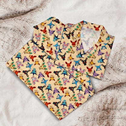 Evolution Chibi Pajamas Anime Pajamas Set Cute Pajamas Comfort for Adult Fans